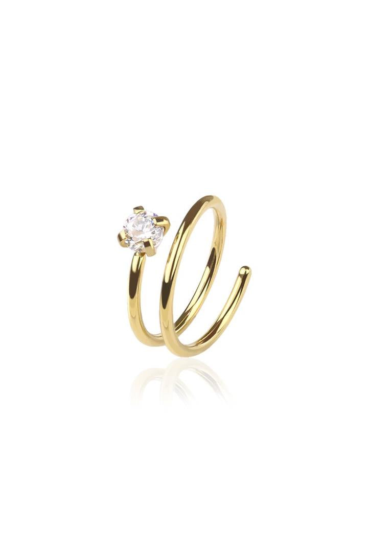 20G DOUBLE HOOP ANNEALED SURGICAL STEEL NOSE RING